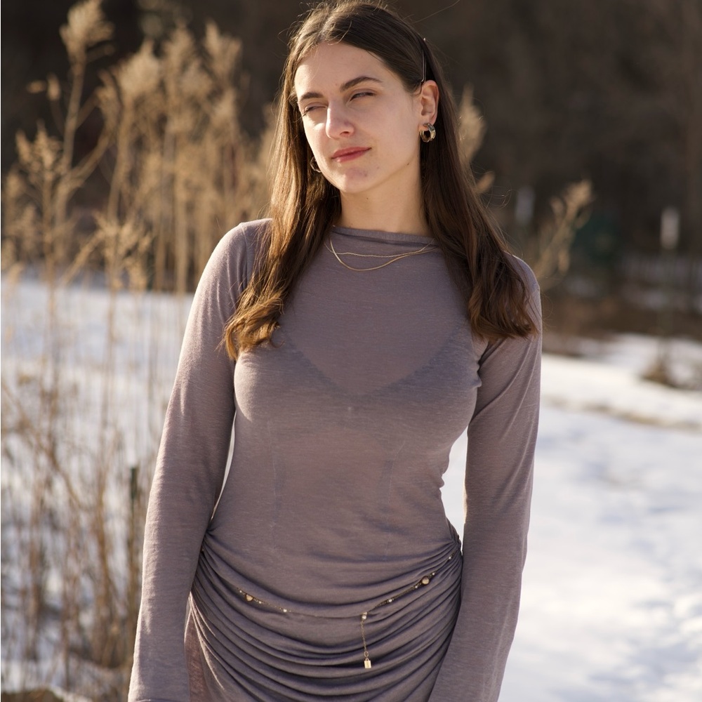 Elegant Gray Women's Top